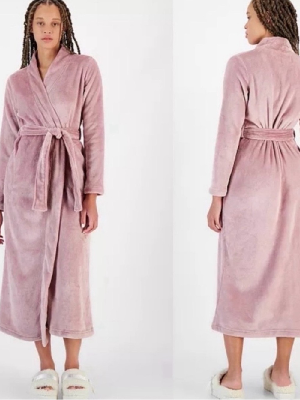 UGG Marlow Plush Long Robe in Dusty Pink, Medium